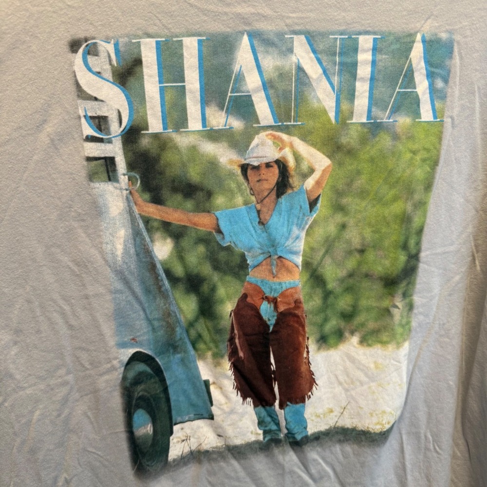 Shania Twain Graphic T Shirt XL Gray Bravado 2024 Country Music Cotton Tee